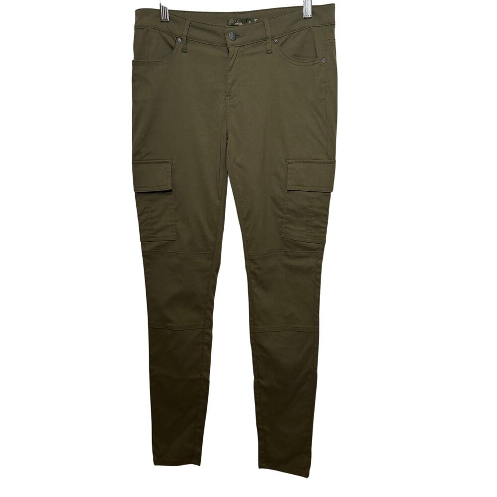Prana Cargo Pants 8 Olive Green Skinny Moto Utility Gorpcore Adventure Stretch
